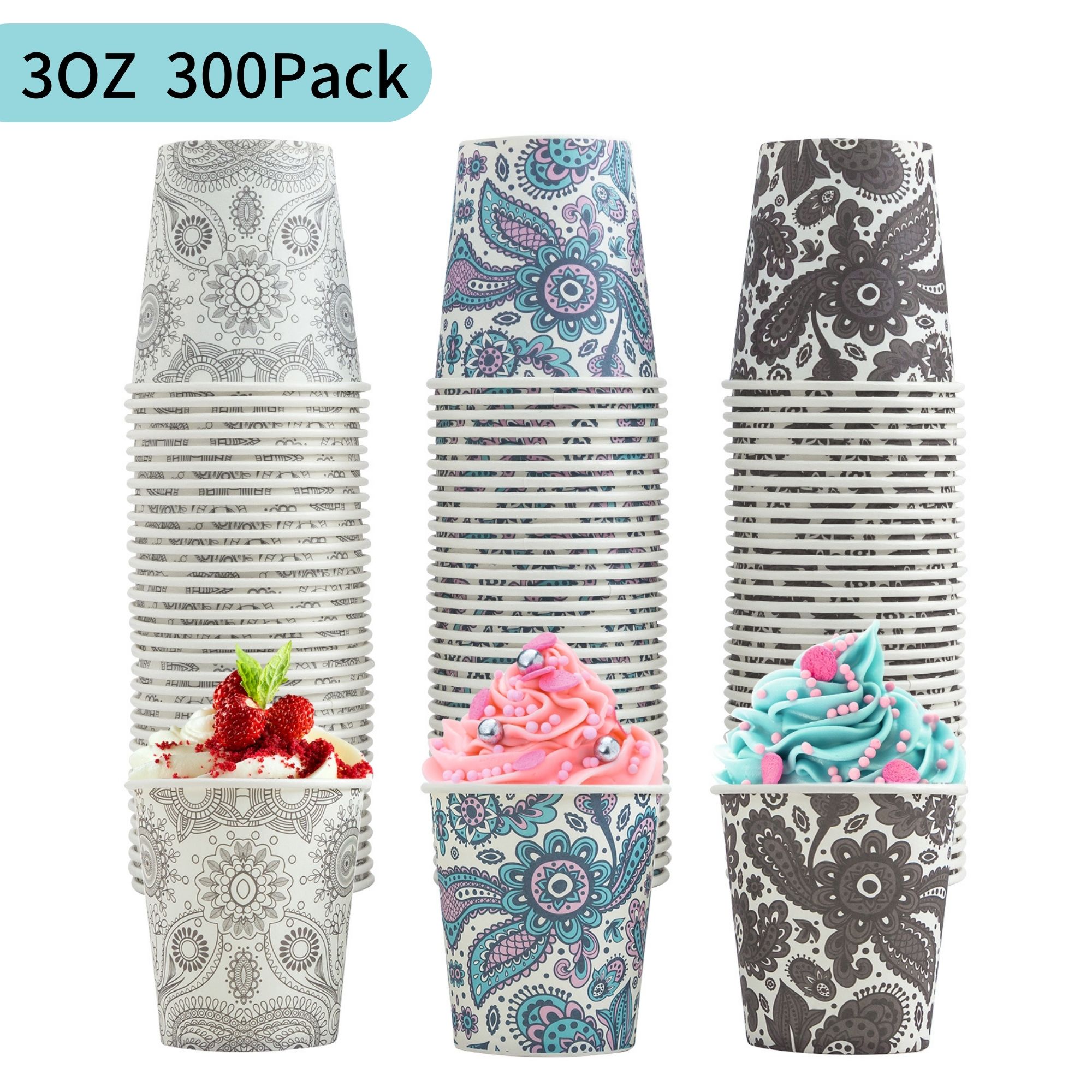 Lamosi 300 Pack 3 oz Disposable Paper Cups Small Mouthwash Cups