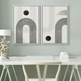 thumbnail image 4 of IDEA4WALL Framed Canvas Print Wall Art Set Minimalist Abstract Arch and Sphere Contrast Illustrations Mid-century Modern Digital Art Wall Decor Retro Elegant Artwork for Home - 16"x24"x2 White, 4 of 5