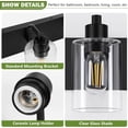 thumbnail image 5 of 4-Light Bathroom Vanity Light Matte Black Bathroom Lights over Mirror with Clear Glass Shade for Bedroom,Living Room, 5 of 7