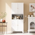 thumbnail image 4 of Elegant 69" Tall Modern Kitchen Pantry,Metal Storage Cabinet with Adjustable Shelves,Pantry Storage Cabinet for Kitchen,Dining Room,Living Room,White, 4 of 8