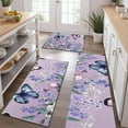 thumbnail image 2 of Purple Butterfly Flower Butterfly Pattern Kitchen Rugs Sets Of 3,Kitchen Runner Rugs Non Skid Washable,Decorative Kitchen Floor Mats for Kitchen,Sink,Laundry,17"x30"+ 17"x47" + 17"x59", 2 of 6