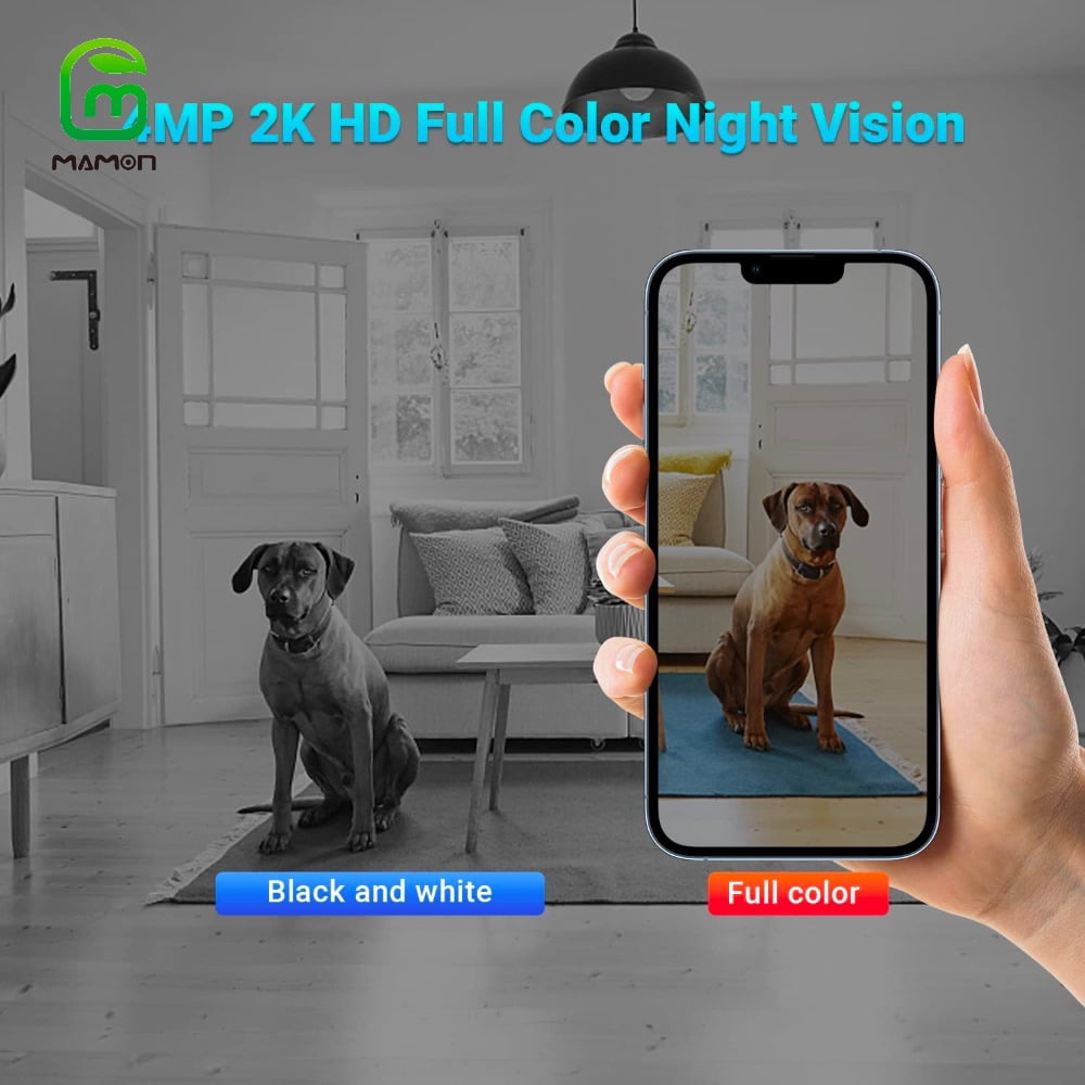 Baby Monitor Indoor Security WiFi Camera Dual Lens Dual Screen 4MP 2K Resolution with Pan Tilt Zoom/ Motion Alerts Ideal for Baby and Pet Home Security Multiple Storage Options Work with Alexa