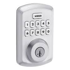 Weiser Powerbolt 3 10-Button Keypad Satin Chrome Electronic Keyless Entry Door Lock/Deadbolt