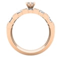 thumbnail image 3 of Dazzlingrock Collection Marquise, Baguette, Tapered & Round White Diamond Three Piece Bridal Engagement Ring Set for Women (1.70 ctw, Color I-J, Clarity I1-I2) in 14K Rose Gold, Size 8.5, 3 of 6