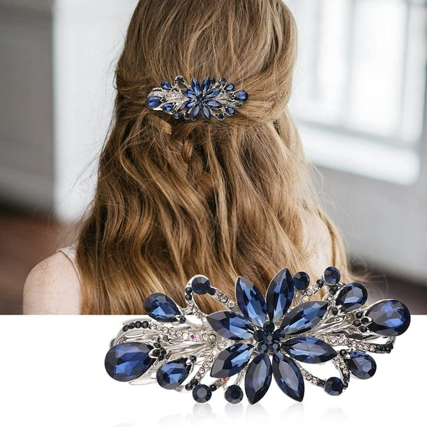 Flower Hair Clips Vintage Rhinestone Style Barrettes Luxury