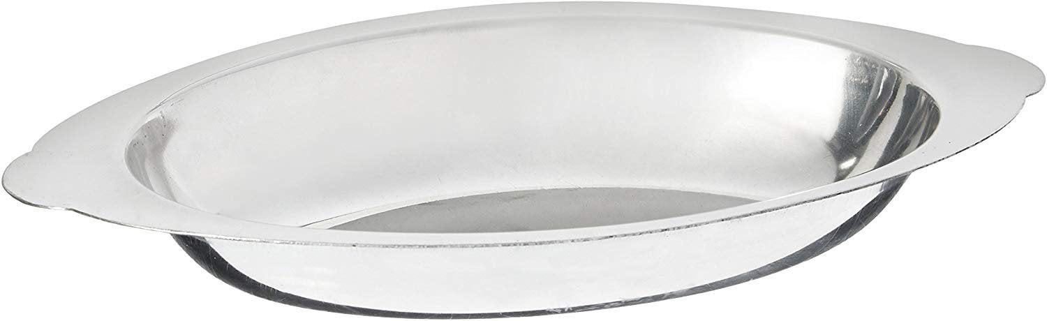 Winco ADO-8 Stainless Steel Oval Au Gratin Dish 8-Ounce