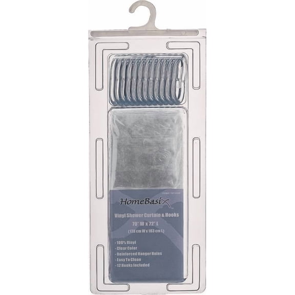 Shower Curtain Vinyl Clr 70x72