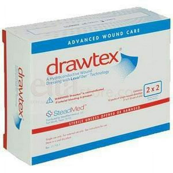 Drawtex 00302 Hydroconductive Dressing with Levafiber, 4 X 4 - Box of 10