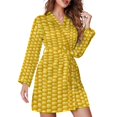 thumbnail image 1 of Farm Ranch Pajama Robe Women Corn Cob Print Aesthetic Sleepwear Long Sleeve V Neck Print Pajamas Robes Autumn Retro Dress, 1 of 5