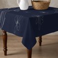 thumbnail image 4 of Navy Blue Table Cloth Waterproof Tablecloths, Spring Flora Tablecloth Dining Table Cover for Kitchen Party Tabletop Outdoor, Square Tablecloth 54x54 Inch, 4 of 9