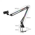 thumbnail image 1 of Soporte para Micrófono RGB con Luz RGB Brazo de Suspensión Giratorio Soporte de Tijera Base Normal, 1 of 5