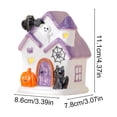 thumbnail image 3 of Yeciiwht Ceramic Halloween Lighted House Decor – LED Night Light with Ghost, Pumpkin & Black Cat Figurine, Glowing Tabletop Ornament for Mantel & Party Decor, 3 of 8