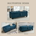 thumbnail image 3 of 48" Ottoman Bench with Storage, Upholstered Faux Leather PU Tufted Storage Ottoman for Bedroom, Living Room, Entryway,Blue, 3 of 18