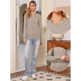 thumbnail image 2 of DARING DIVA Women's Lightweight Crew Neck Long Sleeve Sweaters Tops XS Camel, 2 of 6