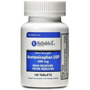 Reliable 1 Extra Strength Acetaminophen USP 500 mg, 100 ea
