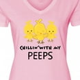 thumbnail image 4 of Inktastic Chillin' with My Peeps Women's V-Neck T-Shirt, 4 of 5