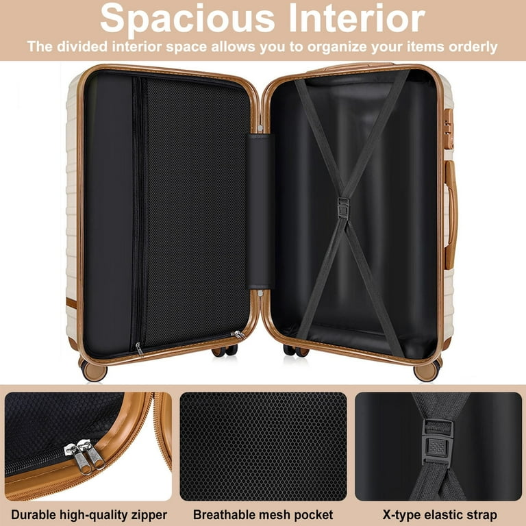 Musment 12 3 Piece Lightweight Hardside Spinner Luggage Set with