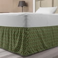 thumbnail image 1 of Geometric Bed Skirt, Abstract Crisscrossing Wavy Linked Lines Circles Round Pixel Art, Elastic Bedskirt Dust Ruffle Wrap Around for Bedding Decor, 4 Sizes, Fern Green Reseda, by Ambesonne, 1 of 2