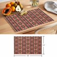 thumbnail image 6 of Red Brown Geometric Placemats Set of 12 Ethnic Southwest Country Place Mats Indoor Wipeable Table Mats Washable Cloth Dining Table Placemats for Kitchen Holiday Party Home Decor 13x19 Inch, 6 of 9