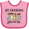 thumbnail image 3 of Inktastic My Grandma Loves Me with Sloth and Hearts Boys or Girls Baby Bib, 3 of 4