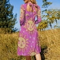 thumbnail image 5 of Pink Happy Sun Daisy Print Dress Summer Dresses Woman Street Style Big Size Casual Dress, 5 of 9