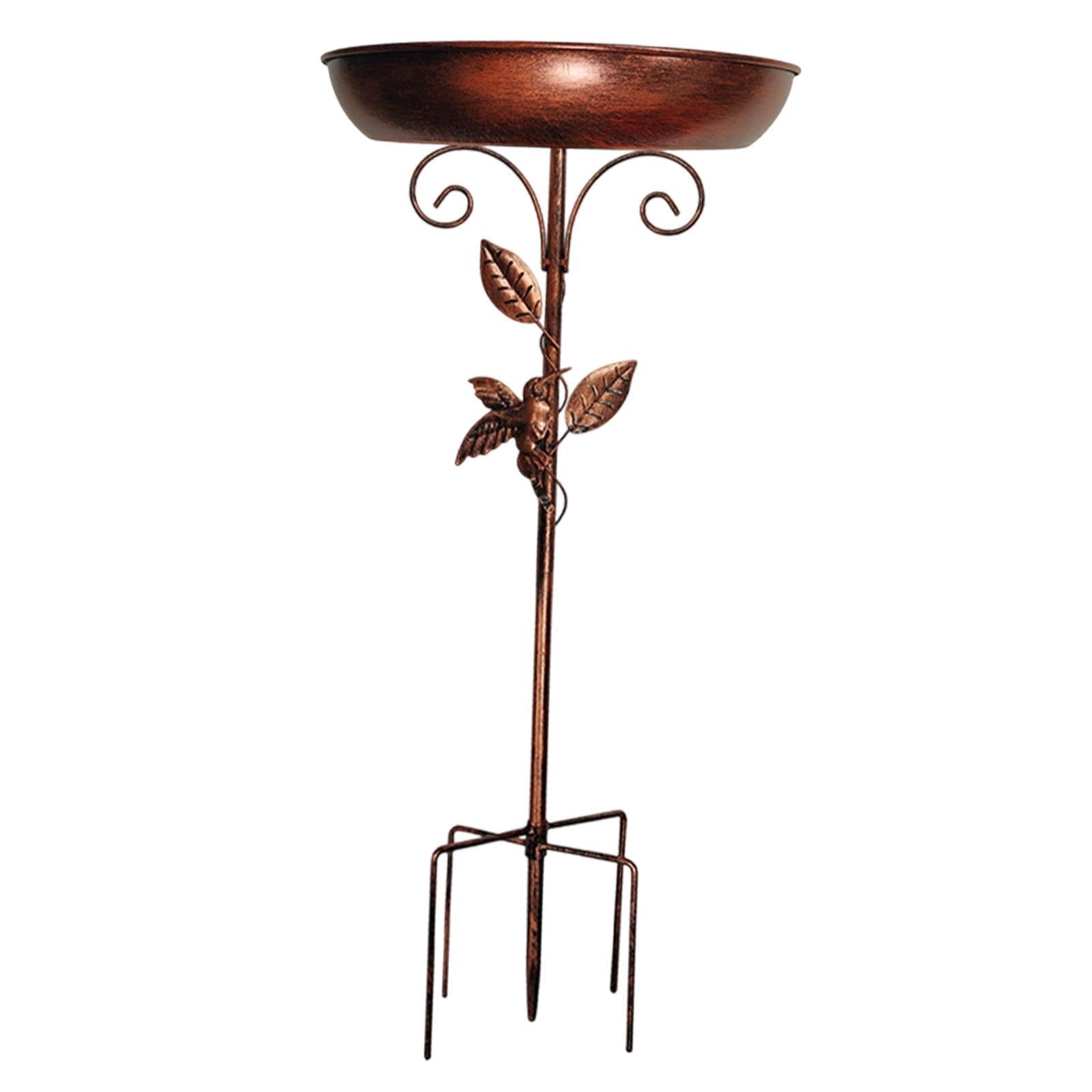 oshhni Iron Bird Bath Bowl Stand Decor Freestanding Birdbath for Patio Yard Outside
