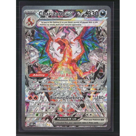 Collectible 2023 Obsidian Flames Charizard EX Holo Secret Rare SAR #223/197 English Trading Card