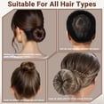 thumbnail image 4 of Set de Moños y Redecillas para el Pelo, con 8 Moños para Mujer, 10 Redes Invisibles Marrones, 5 Bandas Elásticas y 40 Horquillas Marrones., 4 of 5