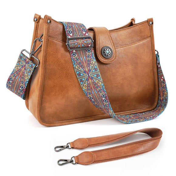 Bandolera APHISON Trendy de piel vegana Hobo Brown