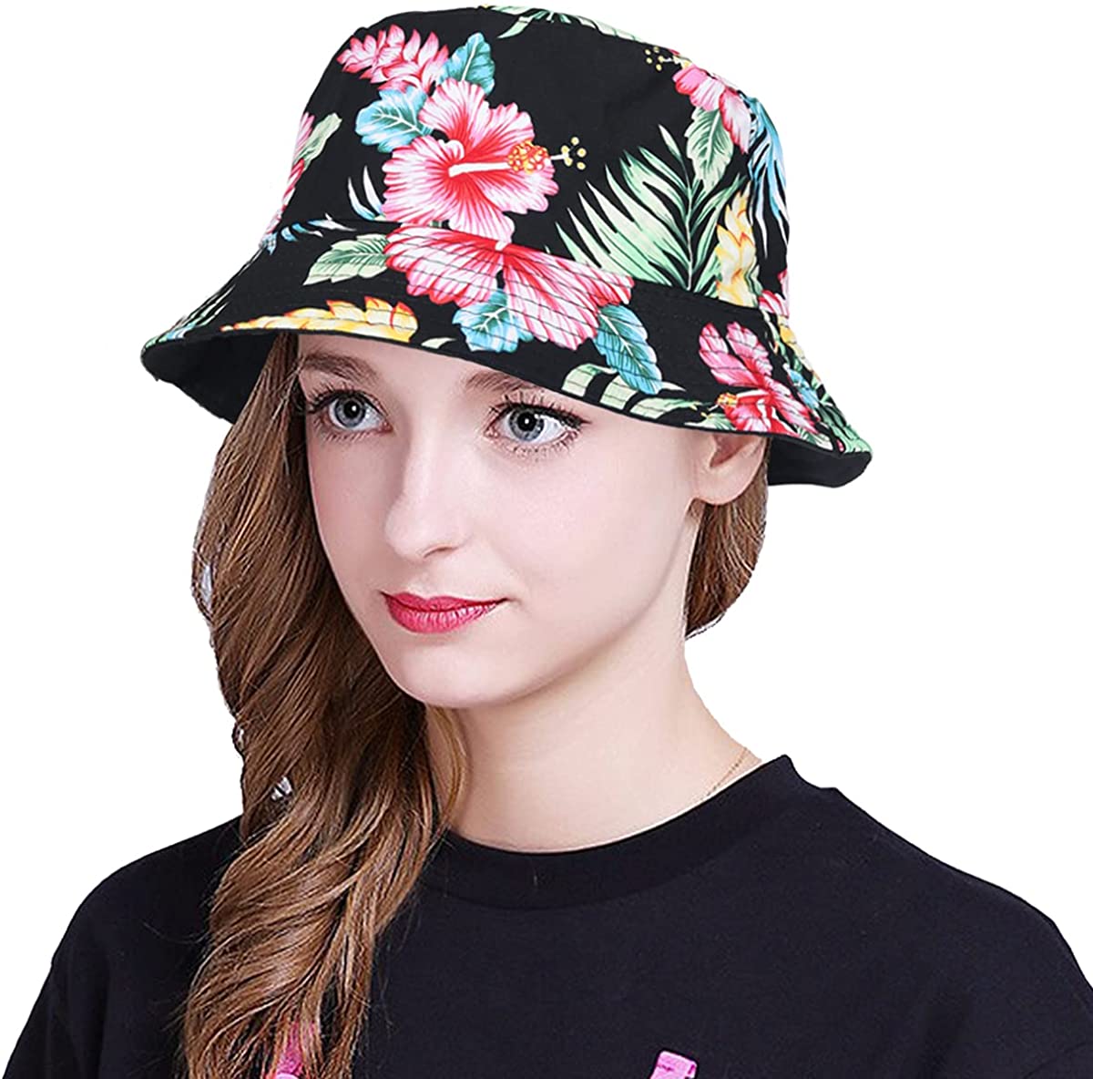 Women Summer Bucket Hat Funky Print 