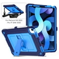 thumbnail image 2 of Dteck with Shoulder Strap Case for Apple iPad Air 4th Generation (2020 Released) 10.9-inch,Shockproof Armor Rubber Hybrid Hard iPad Pro 11" 2020/2018 Protective Shell Kickstand Cover,Navy+Blue, 2 of 6