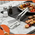 thumbnail image 4 of Stainless Steel Grill Clamp,Stainless Steel Kitchen Tongs,Slotted Double Spatula,Anti-Scald Extended Handle Spatula Tongs, Slotted Double Spatula, For Flipping Steak Fish Bread Hamburger BBQ Pizza, 4 of 7