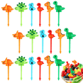 thumbnail image 1 of Tenedores de Frutas de Dinosaurio 3D para Niños, 18 Piezas Tenedores de Frutas de Plástico de Animales Mini Brochetas para Aperitivos, Accesorios de Decoración de Lonchera, Palillos de Postre, 1 of 7