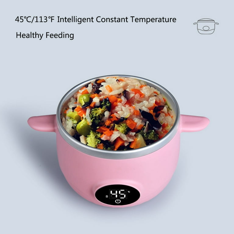 Keep Warm Baby Food Bowl with Lids, Baby Insulated Bowls to Keep Food Hot,  Stainless Steel Baby Feeding Bowl Keep Warm, USB Charging Electric Food  Warmer for Babys Child Teen 