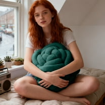 AuroraX Rose Shaped Throw Pillows for Bedroom,Cute Holiday Green Plush Doll Cushion for,Home Bedroom Chair Valentines Day Decoration Birthday Gifts for Women Mom