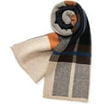 thumbnail image 6 of Australian Merino Wool Tartan Knitted Scarf for Men, Plaid Winter Warm Thick Soft Neckwear with Gift Box, 6 of 14