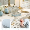 thumbnail image 4 of Casegrace Portable Jewelry Box for Women Girls Double Layer Display Storage Organizer Earrings Ring Necklace Leather Travel Jewelry Case, 4 of 10