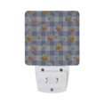 thumbnail image 2 of Blue Gingham Pattern with Small Flowers LED Night Light Sensor Lamp Plug-in Adjustable Brightness 2 Pack, 2 of 7