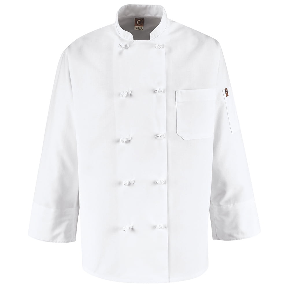 Chef Designs Ten-Knot Button Chef Coat with Thermometer Pocket by