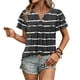 thumbnail image 3 of Camisas de Cuello de Tripulación de Manga Corta para las Mujeres Plisado Mangas de Ruffle, Cuello Redondo Casual Primavera Y Blusa de Verano, 3 of 7