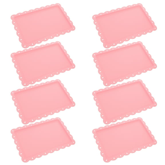 unbranded  8 Pcs Party Dishes for Serving Food Trays and Platters Pink