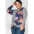thumbnail image 2 of Women's Plus Size Top with Floral Print and Front Twist, 2 of 5