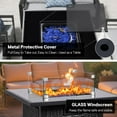 thumbnail image 2 of 28" Propane Fire Pit Table, 50,000 BTU Steel Gas Firepit, Rectangular Fire Pits with Cover, CSA Certified, Pulse Ignition,Glass Stone,Wind Guard, Ideal for Outdoor Patio,Dining-Black, 2 of 7