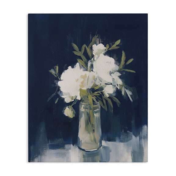 Stupell Industries Transitional Peonies On Blue Mirage Canvas Art, 16 x 20, by Svetlana Aleynikova