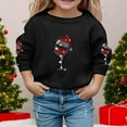 thumbnail image 2 of Chandail à Capuchon et Chandails en Molleton pour Filles - Automne Hiver Imprimé de Noël Col Rond Manches Longues Chandail en Molleton Décontracté pour Filles, 2 of 4