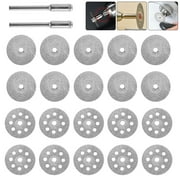 Miuline 10 pcs Diamond Cutting Wheel Cut Off Discs Coated Rotary Tools W/Mandrel 22mm for Dremel (Cutting Wheel Kit)