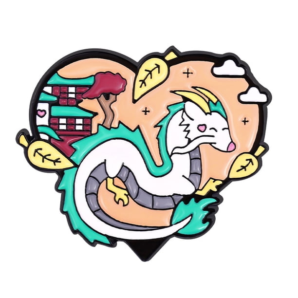 Pins De Esmalte De Anime De La Infancia Mononoke Chihiro Haku Totoro Broche De Solapa Pin Insignias De Película De Dibujos Animados Joyería Regalo Para Niños Amigos Fans