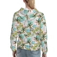 thumbnail image 7 of Picia Watercolor Palm Tree Pattern Casual Women's Hoodie, Hooded Sweatshirt with Kangaroo Pocket, Comfortable Pullover with Eye-catching Drawstrings-XX-Large, 7 of 7