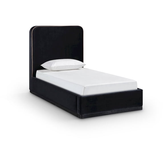 Meridian Furniture Rava Black Velvet Upholstered Twin Bed