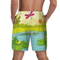 thumbnail image 2 of Lsque Mens Swim Trunks Two Frogs Are Sitting On Water Lilies Pattern - Bathing Suit Compression Liner - Beach Swim Shorts Swimwear - (S-3XL) - Stretch Quick Dry -, 2 of 9